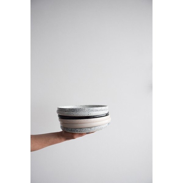 Bielo-čierny kameninový malý tanier ÅOOMI Mess, ø 20 cm-image-1