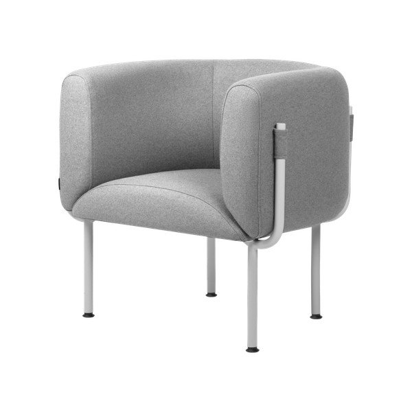 Sivé vlnené kreslo Ubi – noo.ma