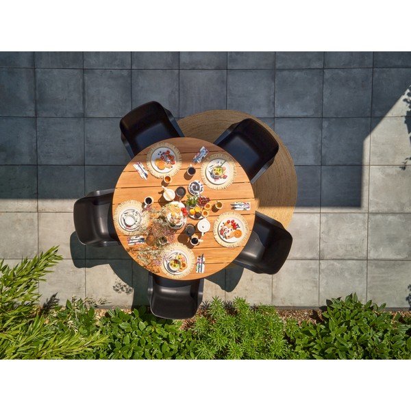 Okrúhly záhradný jedálenský stôl z tíkového dreva ø 150 cm Stephanie – Hartman-image-1