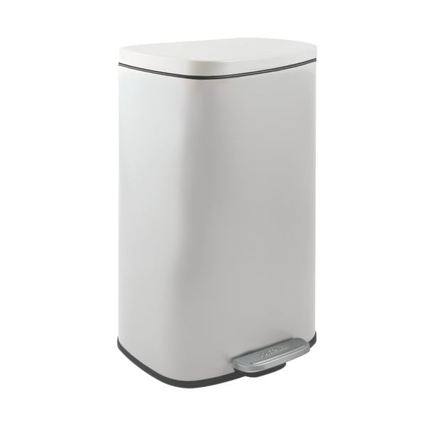 Matne biely nášľapný oceľový odpadkový kôš 50 l Akira – Spirella