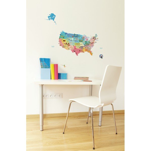 Veľká samolepiaca mapa USA Ambiance, 50 × 70 cm-image-4
