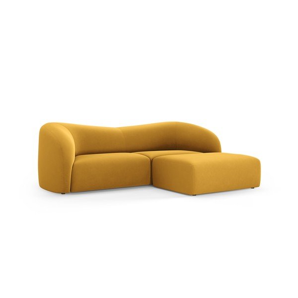 Zamatová pohovka v horčicovej farbe 237 cm Santi – Interieurs 86-image-2