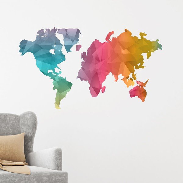 Samolepka mapa sveta Ambiance Colour-image-1