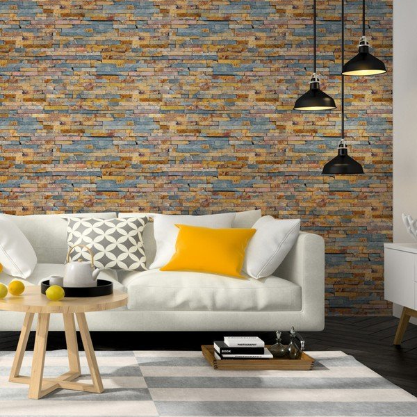 Nástenná samolepka Ambiance Recycled Natural Wood, 40 × 40 cm-image-3