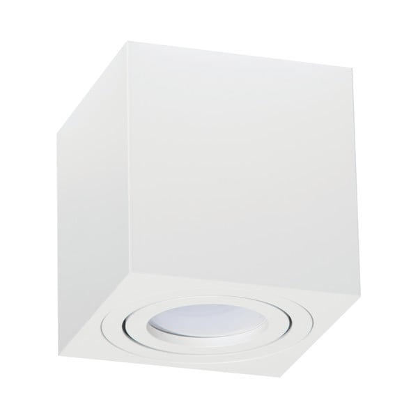 Biele stropné svietidlo Kobi Block, výška 8,4 cm
