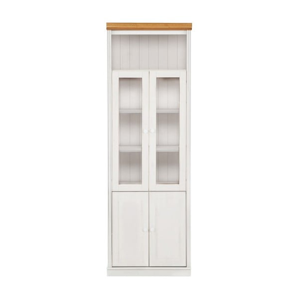Biela vitrína z borovicového dreva 74x223 cm Anita – Støraa