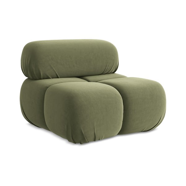 Svetlozelený zamatový modul pohovky Lokua – Makamii-image-1