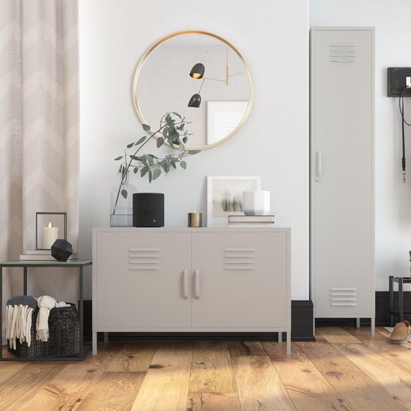 Krémová kovová skrinka 100x64 cm Bradford – Støraa-image-1