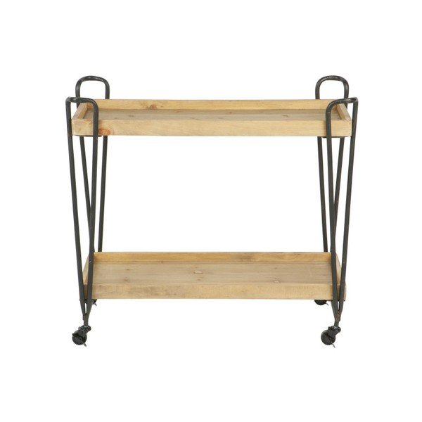 Pojazdný servírovací stolík s policami z mangového dreva WOOOD Zoe-image-1