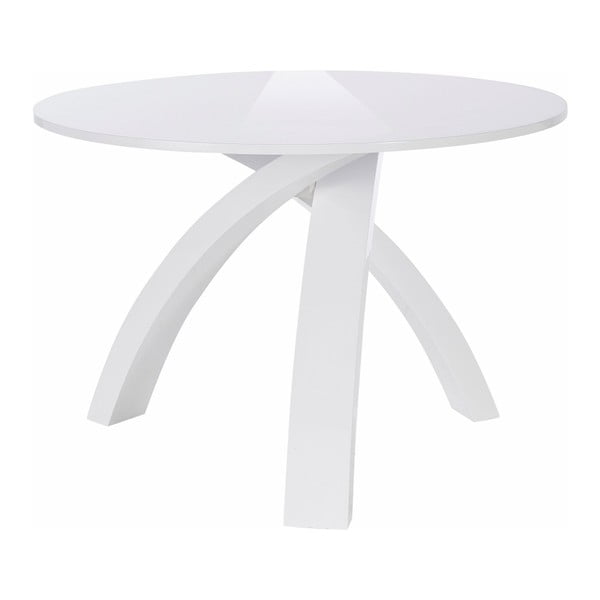 Lesklý biely jedálenský stôl Støraa Omar, Ø 110 cm