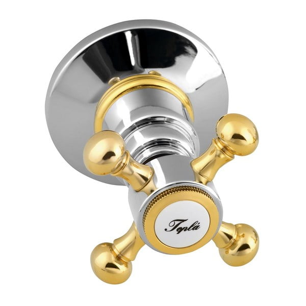 Podomietková sprchová batéria v lesklej strieborno-zlatej farbe (2 výstupy) Antea – Sapho-image-2