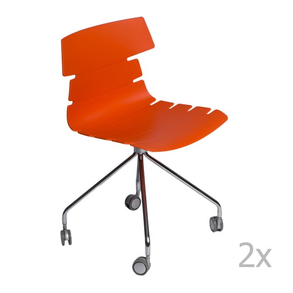 Sada 2 stoličiek D2 Techno Roll, oranžové