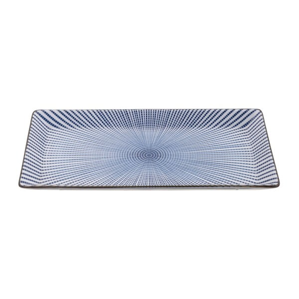 Modrý porcelánový tanier Tokyo Design Studio Yoko, 21 x 11 cm