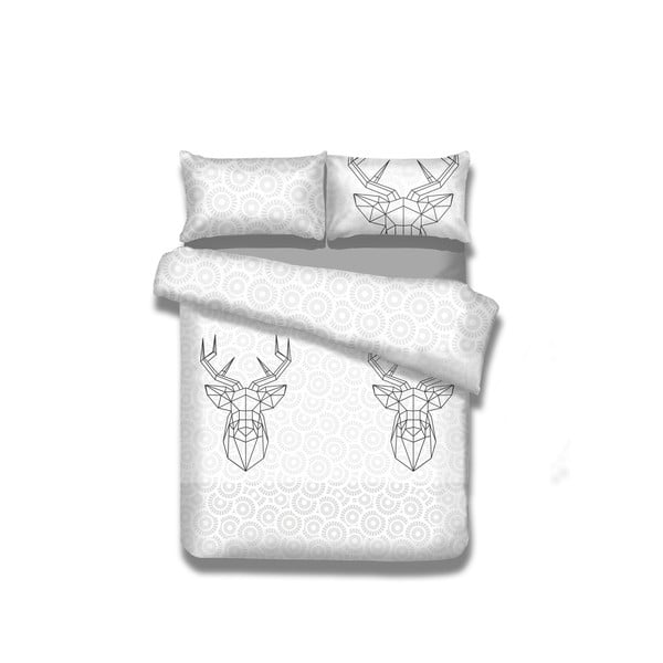 Predĺžené flanelové obliečky na dvojlôžko AmeliaHome My Deer Friend, 200 × 220 cm + 70 x 80 cm