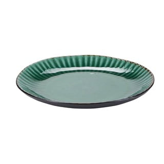 Zelený kameninový tanier Bahne & CO Birch, ø 21,5 cm