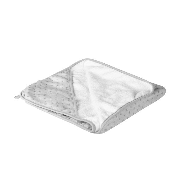 Svetlo šedá bavlnená detská osuška s kapucňou 80x80 cm Lil Planet - Roba-image-3
