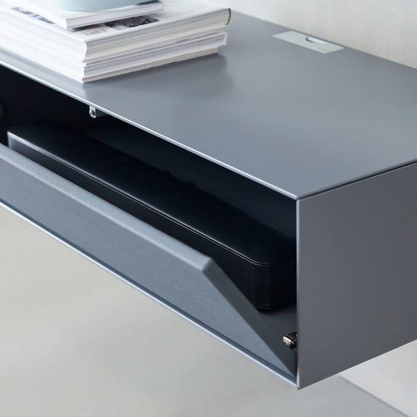 Sivý TV stolík 91x24 cm Edge by Hammel - Hammel Furniture-image-3