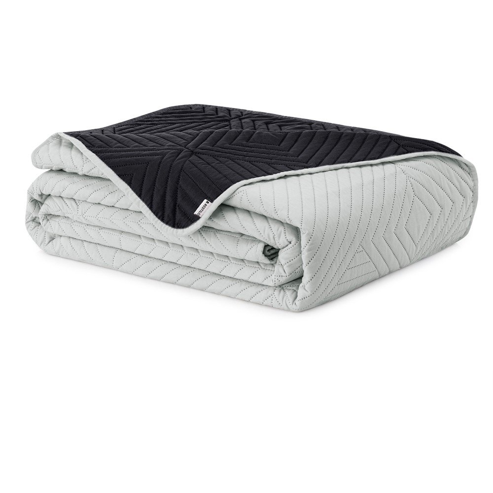 E-shop Čierny/svetlosivý prešívaný pléd z mikrovlákna 220x240 cm Softa – Restilo