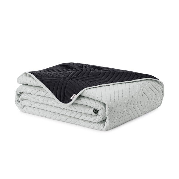 Čierny/svetlosivý prešívaný pléd z mikrovlákna 220x240 cm Softa – Restilo