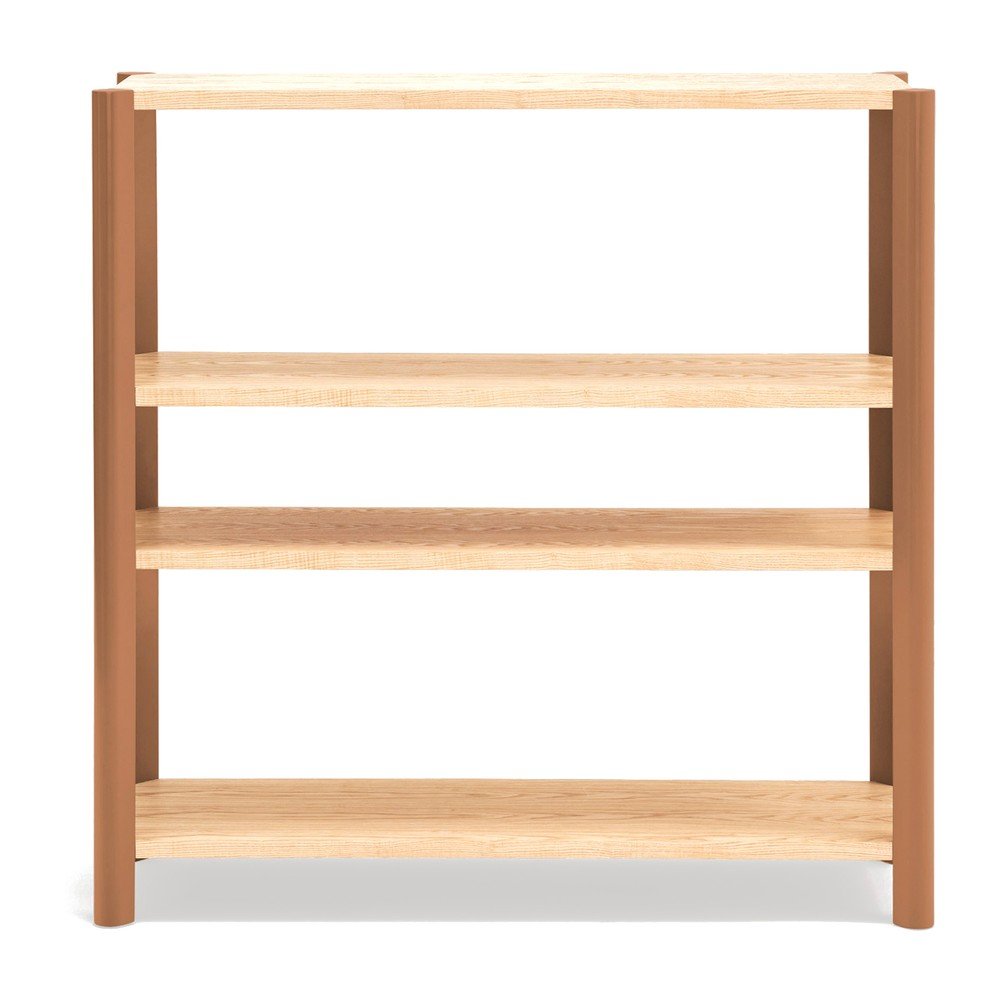 E-shop Regál v dekore duba v tehlovej farbe/v svetloprírodnej farbe 126x128x43 cm Bona – Teulat