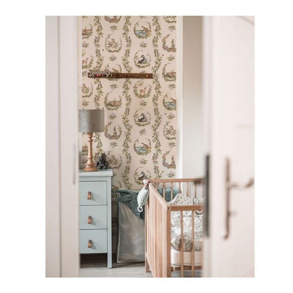 Papierová detská tapeta 100 cm x 280 cm Animals in the Circles – Dekornik-image-1