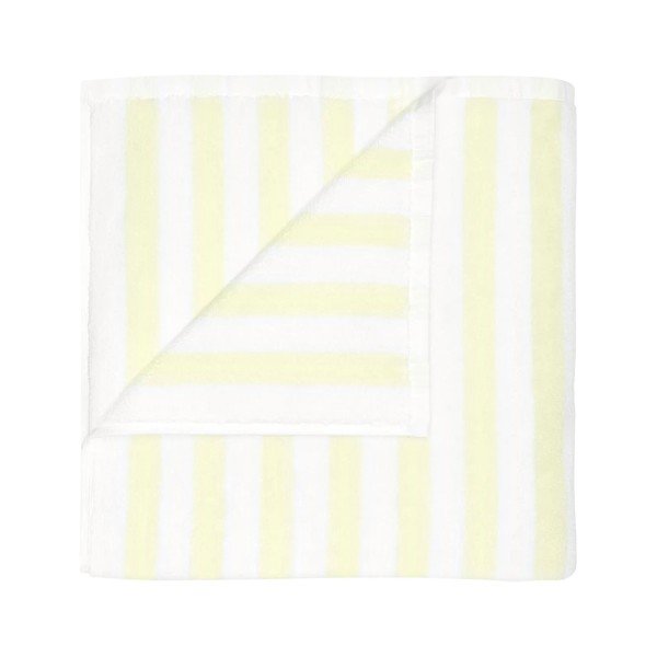 Svetložltá/biela froté osuška z bio bavlny 70x140 cm Arto – Blomus