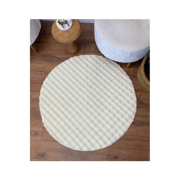 Krémový prateľný okrúhly koberec ø 120 cm Bubbly – Oyo Concept-image-2
