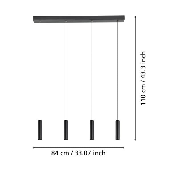 Čierne LED závesné svietidlo s kovovým tienidlom ALMUDAINA – EGLO-image-2