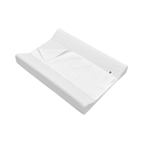Biela detská ľanová vodoodolná podložka na prebaľovanie BELLAMY Snow White, 50 × 70 cm-image-3