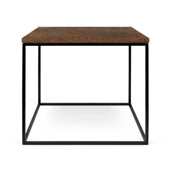 Hnedý konferenčný stolík s čiernymi nohami TemaHome Gleam, 50 cm