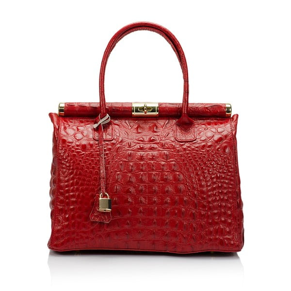 Červená kožená kabelka Lisa Minardi Bletillia