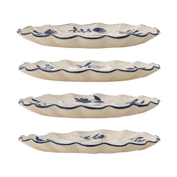 Modré/krémovobiele dezertné kameninové taniere v súprave 4 ks ø 20,5 cm Eimy – Bloomingville-image-3