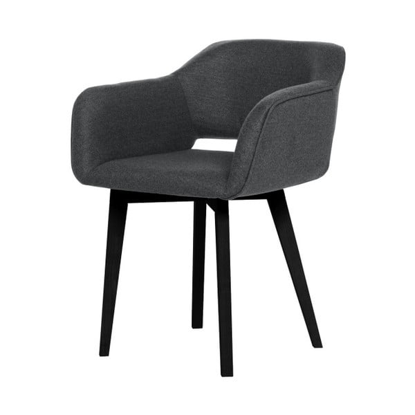 Antracitovosivá jedálenská stolička s čiernymi nohami My Pop Design Oldenburg