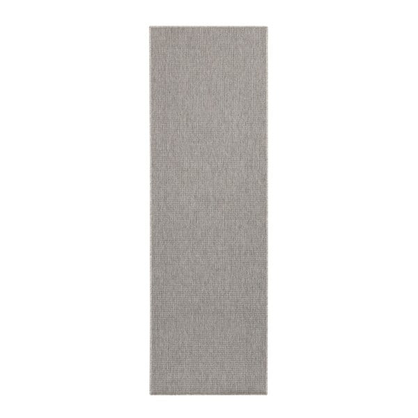 Sivý behúň vhodný aj do exteriéru BT Carpet Sisal, 80 x 450 cm