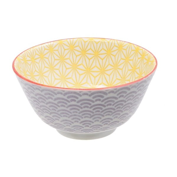 Fialovo-žltá porcelánová miska Tokyo Design Studio Star, ⌀ 12 cm