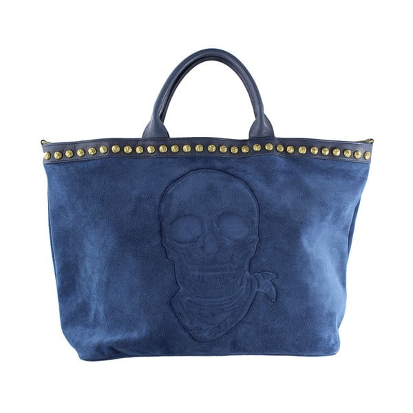 Kožená kabelka Skull, modrá