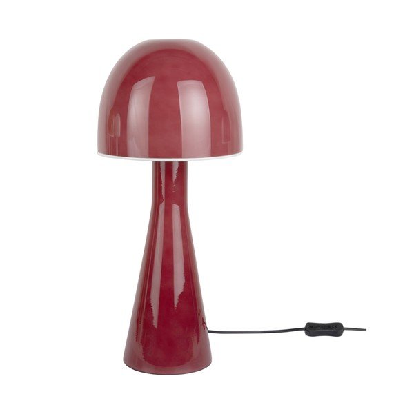 Červená stolová lampa so skleneným tienidlom (výška 45 cm) Bombin – Leitmotiv