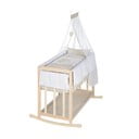 Kolíska v prírodnej farbe s úložným priestorom a baldachýnom 90x45 cm Liebhabär – Roba
