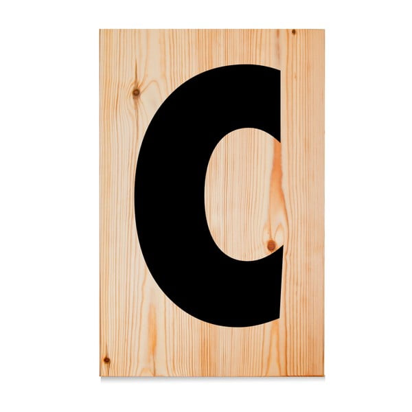 Drevená ceduľa Letters C