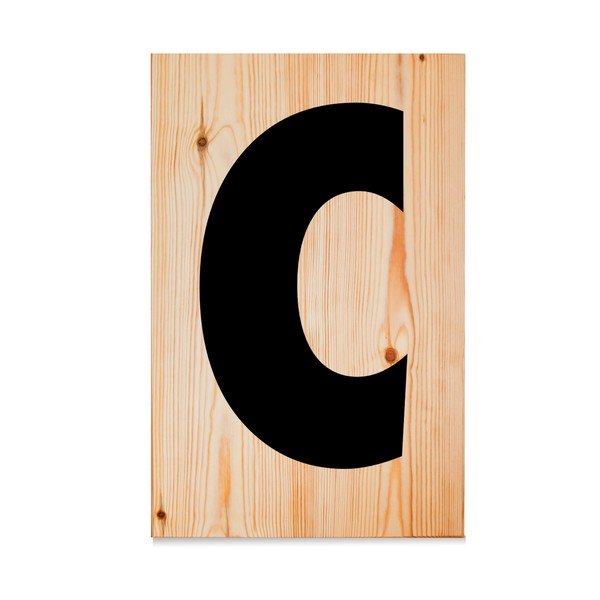 Drevená ceduľa Letters C