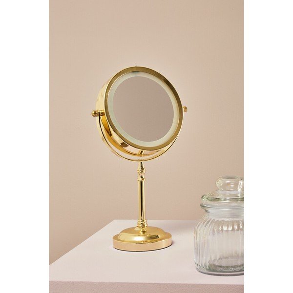 Kozmetické zrkadlo s osvetlením/zväčšovacie (zväčšenie 2x) ø 15 cm Cassini – Premier Housewares-image-1