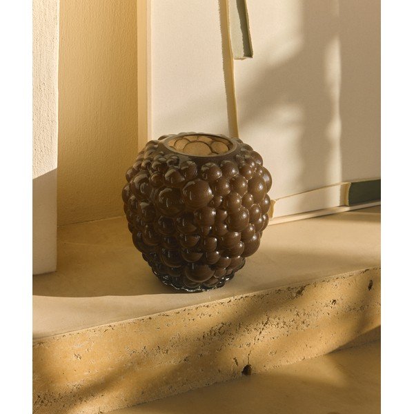 Hnedá sklenená váza (výška  30 cm) Mure – Kave Home-image-2