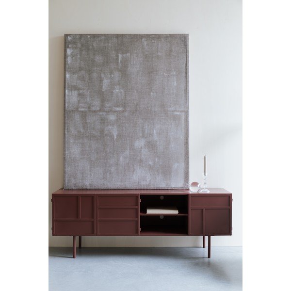Červený kovový TV stolík 160x58x36 cm Davis – White Label-image-1