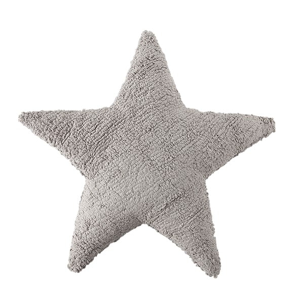Svetlosivý bavlnený ručne vyrobený vankúš Lorena Canals Star, 54 x 54 cm