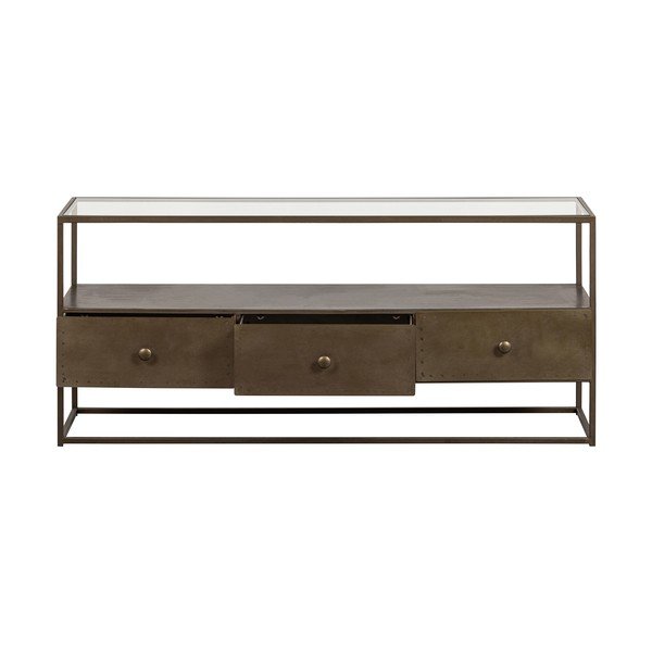 Kovový TV stolík v zlatej farbe 115x50 cm Depart – BePureHome-image-3