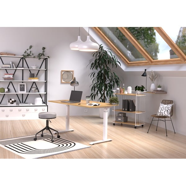 Pracovný stôl s nastaviteľnou výškou s doskou v dekore duba 80x140 cm Downey – Germania-image-1