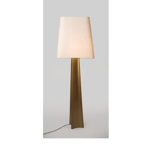 Stojacia lampa v zlatej farbe s textilným tienidlom (výška  151 cm) Tripura – Bizzotto-image-1