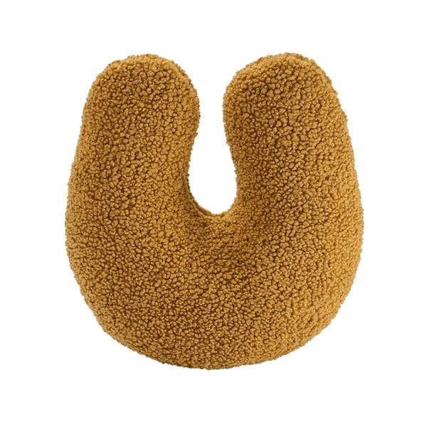 Hnedý detský pohovkový vankúš z textílie buklé U – Wigiwama