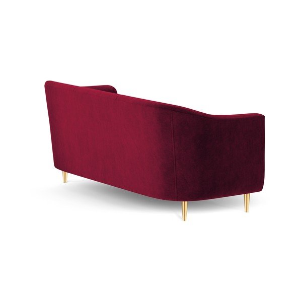 Červená zamatová pohovka Kooko Home Corde, 175 cm-image-3