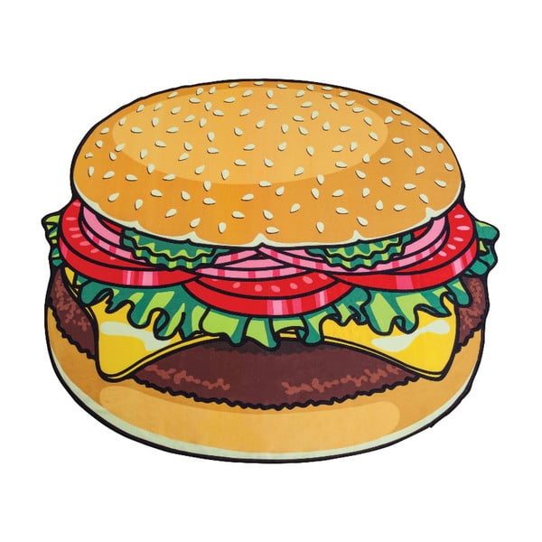 Plážová deka v tvare burgera Big Mouth Inc., ⌀ 152 cm